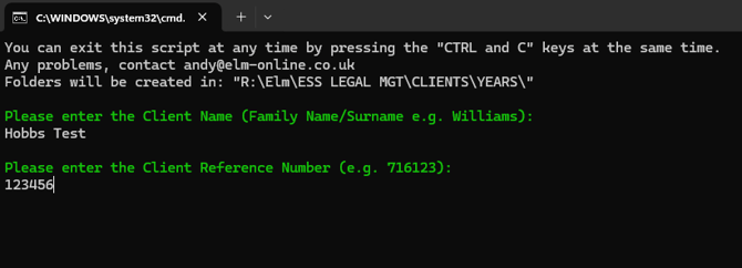 Client file script CPA